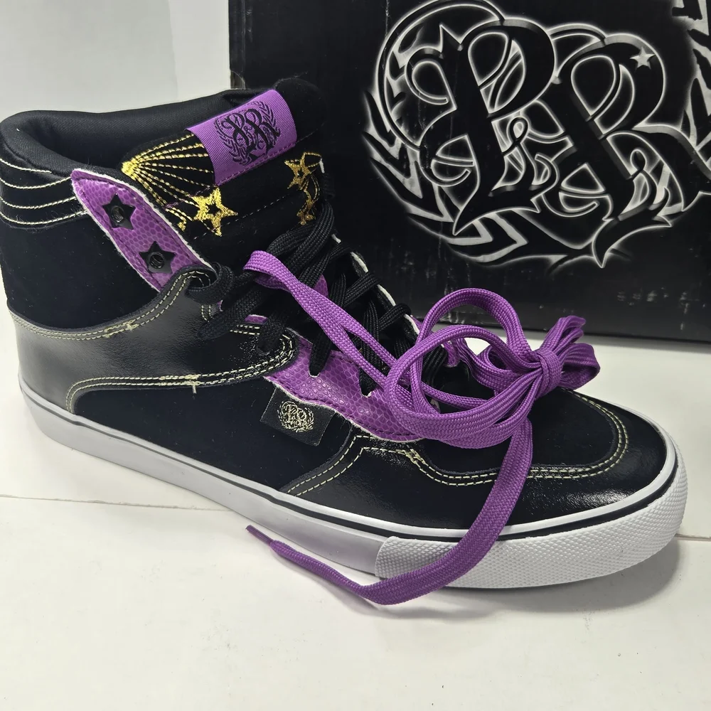 Public Royalty Funk-Shooter Black Purple Men's High-Top Sneakers Size 8